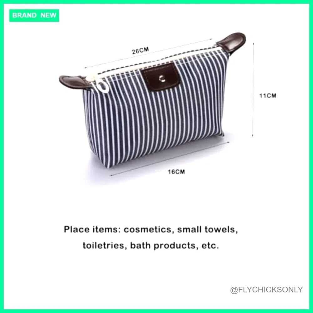 2 Pack Waterproof Nylon Cosmetic Bags, Foldable Travel Organizer, 10.2x6.3x2.3